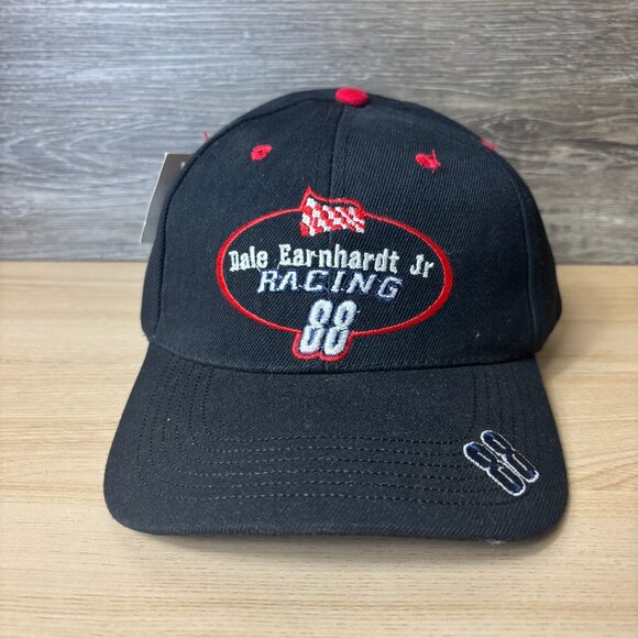 Vintage Nascar Hat Cap Strap Back Black Dale Earnhardt Jr Racing NWT - Picture 1 of 11